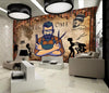 Customized Retro Brick Wall Barber Mural Hair Salon