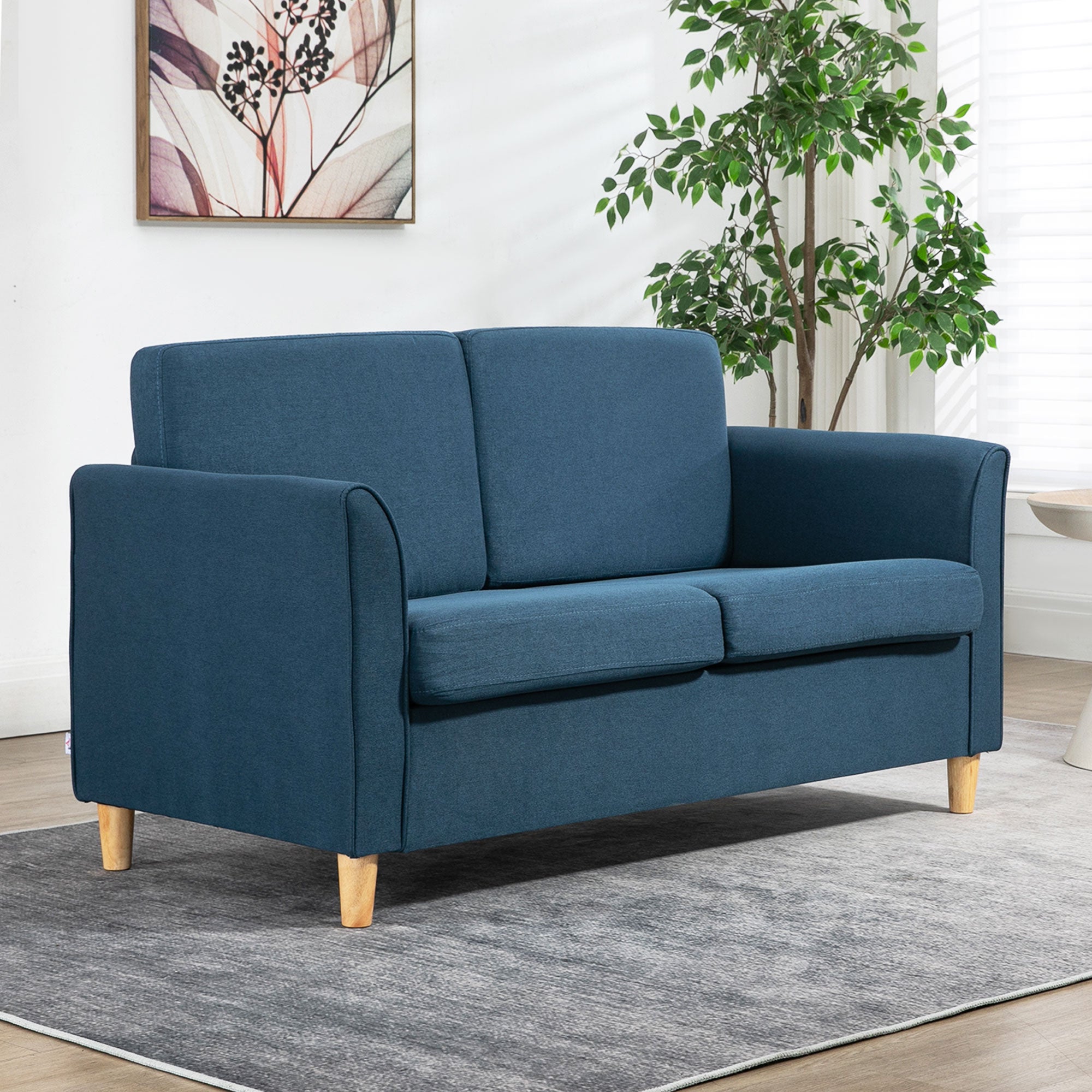 DC Oslo Compact 2-Seater Loveseat Sofa – Blue