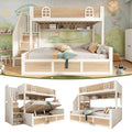 DC Atlas Kids Bunk Bed with Storage Staircase & Hydraulic Under-Bed Storage – White & Natural