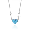 Ocean Blue Heart-shaped Zircon S925 Sterling Silver