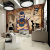 Customized Retro Brick Wall Barber Mural Hair Salon