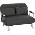 Two-Seater Click-Clack Sofa Bed - Charcoal Grey